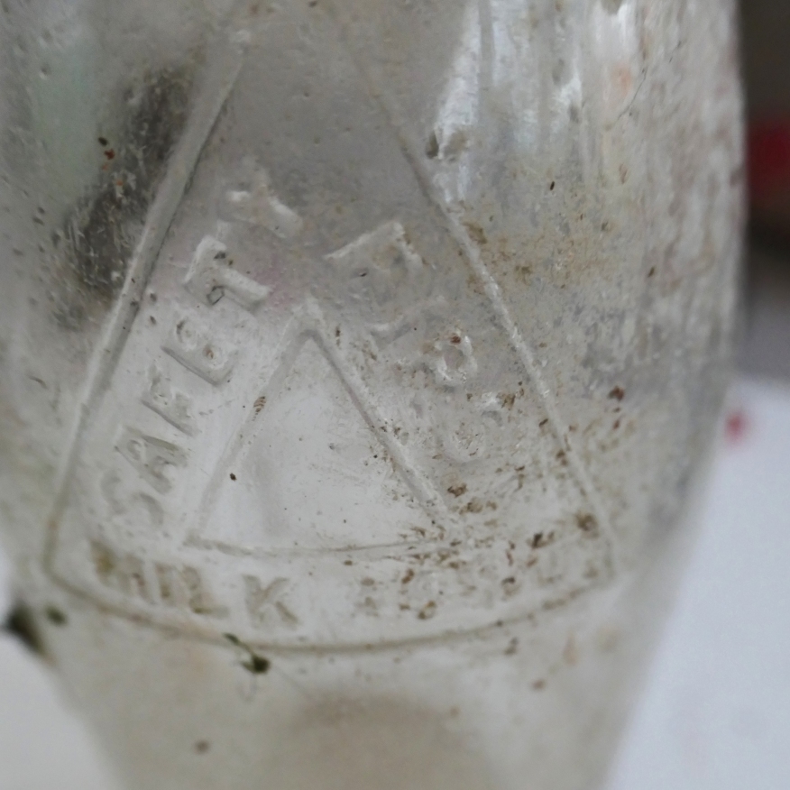 Safety first milk bottle from the 1950's